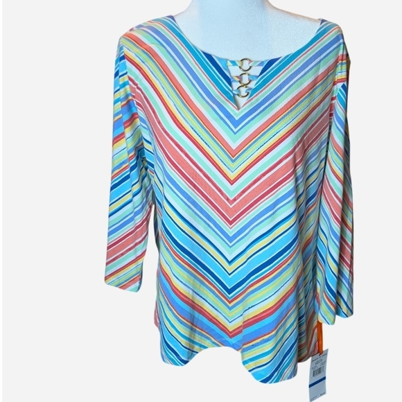 heart of palm Tops - Colorful Chevron Women's Blouse